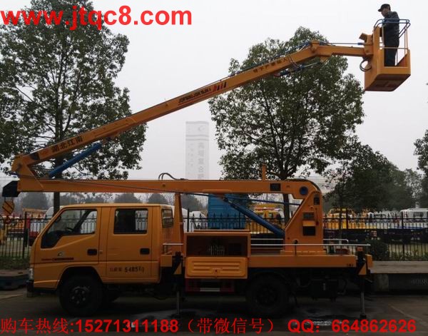江玲16米高空作業(yè)車(國四)江鈴底盤加裝上裝部分而成;液壓式三節(jié)折疊臂,最大作業(yè)高度16米,作業(yè)輻度7.3米; 采用國產(chǎn)、進(jìn)口換向閥及液壓油缸,換向平穩(wěn),操作靈活方便;隨車安裝四個(gè)液壓支腿,以保證整車在操作時(shí)的穩(wěn)定性與安全性;支腿與工作臂互鎖,安全可靠,防止誤操作過位.